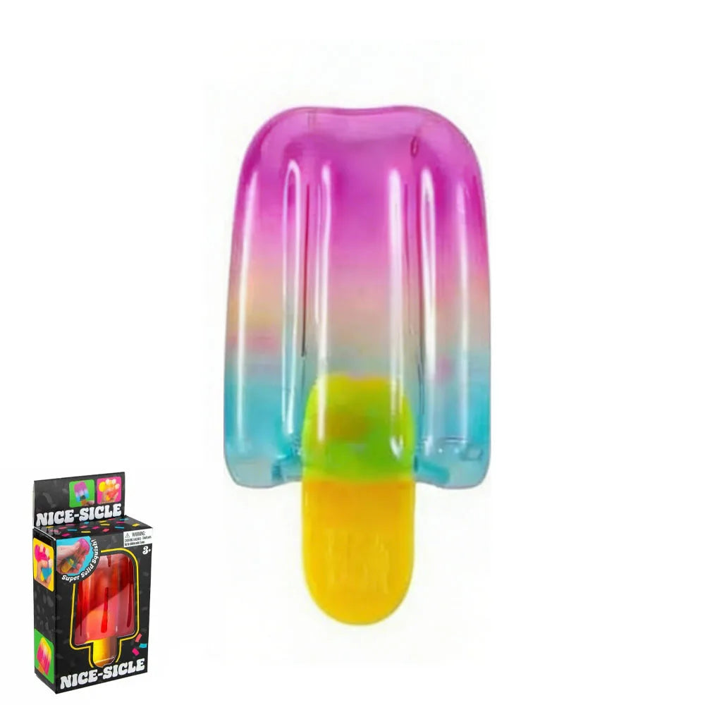 1/3pcs Ice Cream Squishy Squeeze Toy Nice Cube Sensory Fidget Toy Portable Stress Relief Gadget for Office Home Daily Relax