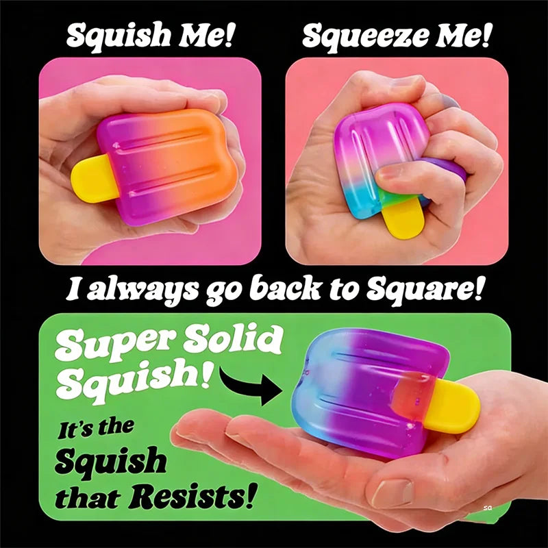 1/3pcs Ice Cream Squishy Squeeze Toy Nice Cube Sensory Fidget Toy Portable Stress Relief Gadget for Office Home Daily Relax