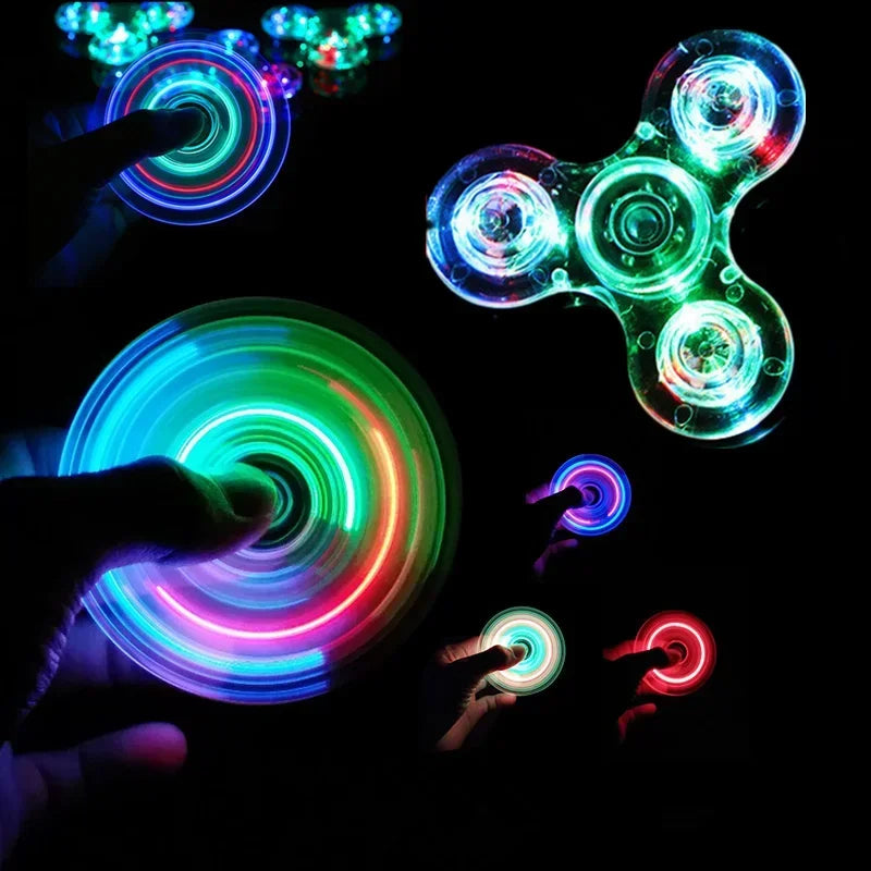 Fidget Spinner Stress Relief Toys Luminous LED Light Fidget Spinner Hand Top Spinners Glow in Dark Light EDC Figet Spiner Finger