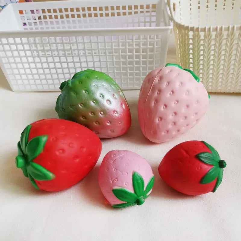 Squishy Strawberry Squishy Dumpling Slow Rising Squishy Ornaments Stress Relief Fidget Gifts Decompression Party Favor Gift