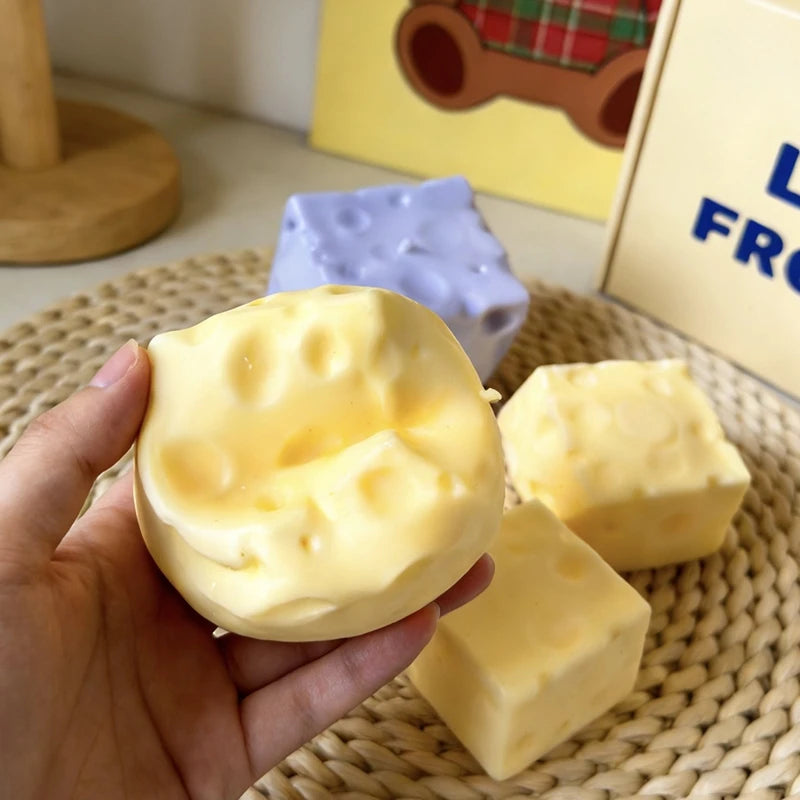 Cheese Squishy Cheese Butter Squishy Fidget Toys Stress Relieving Gifts Funny Party Favors Feel Good Squishy Ornament