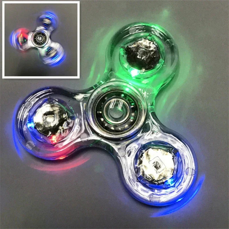 Fidget Spinner Stress Relief Toys Luminous LED Light Fidget Spinner Hand Top Spinners Glow in Dark Light EDC Figet Spiner Finger