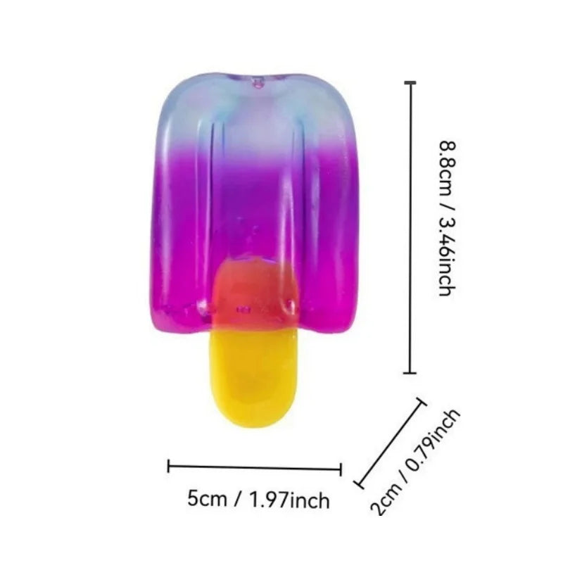 1/3pcs Ice Cream Squishy Squeeze Toy Nice Cube Sensory Fidget Toy Portable Stress Relief Gadget for Office Home Daily Relax