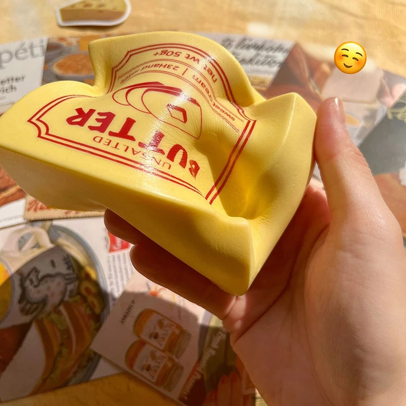 Cheese Squishy Cheese Butter Squishy Fidget Toys Stress Relieving Gifts Funny Party Favors Feel Good Squishy Ornament